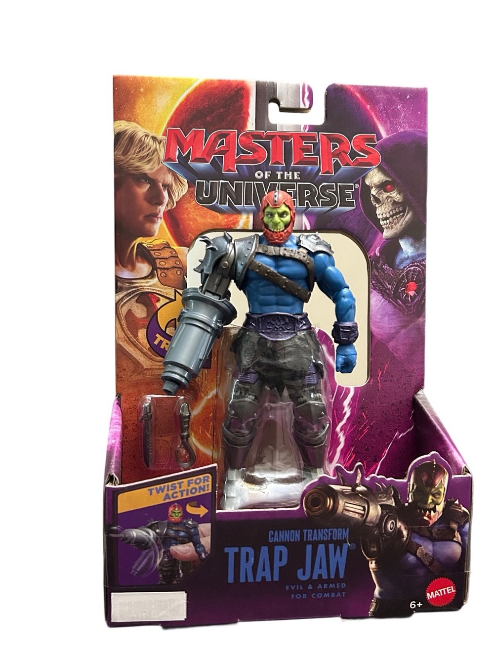 Mattel Masters of the Universe Cannon Transform Trap Jaw Action Figure MOTU New